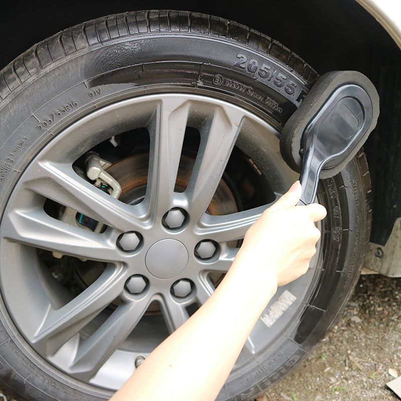 T3 ShineMaster Tire Brush - Long Handle Sponge Applicator