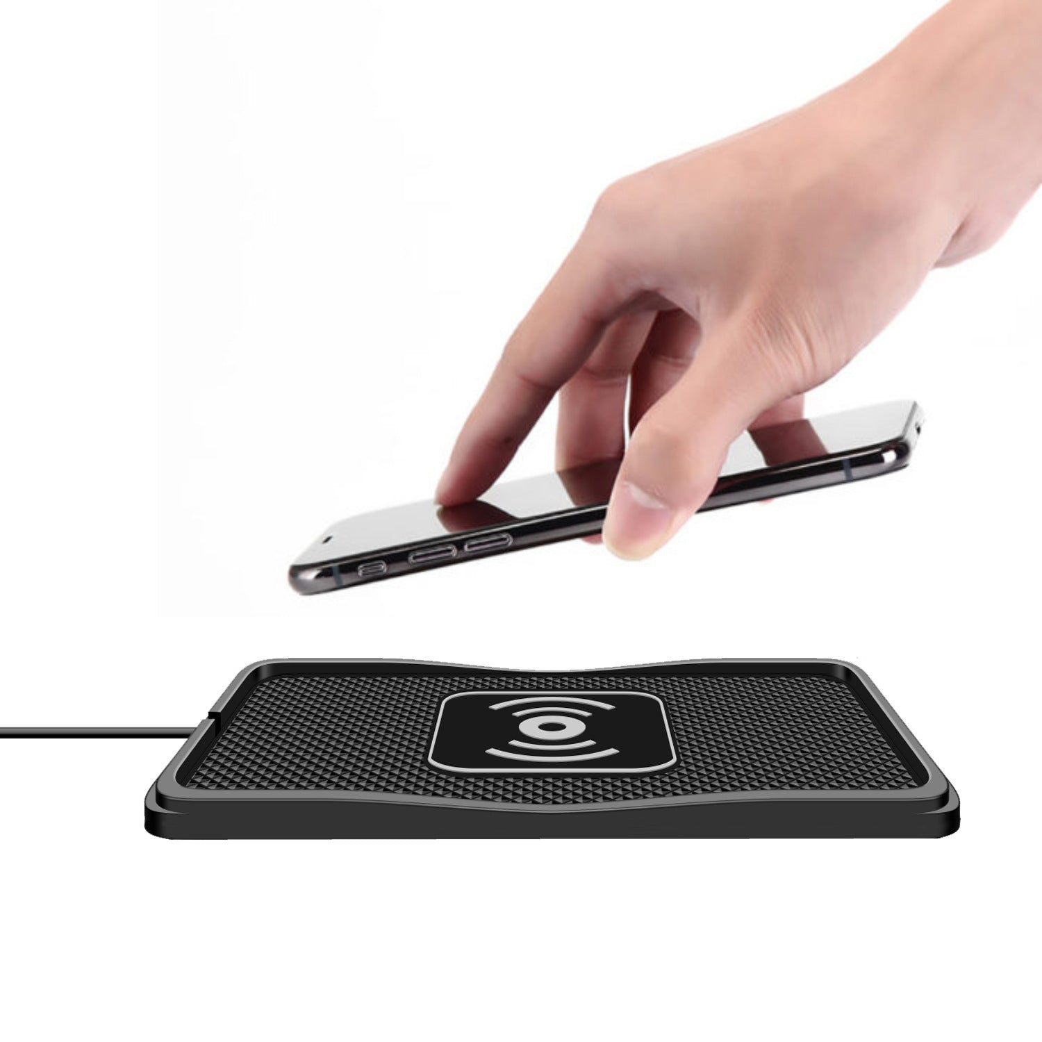 15W Car Anti-Slip Wireless Charging Pad – 2-in-1 Fast Charger