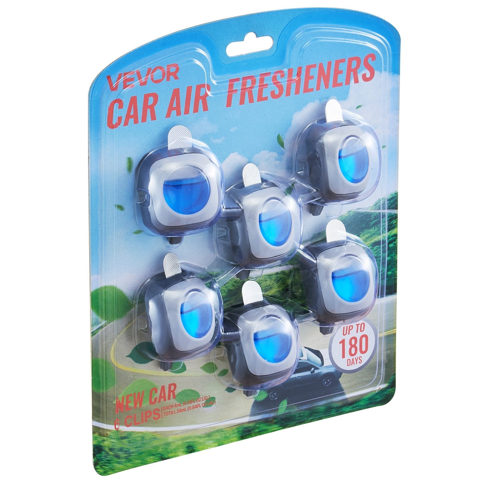 Vevor Car Air Freshener 6-Pack Vent Clip – New Car Scent (4ml Each)