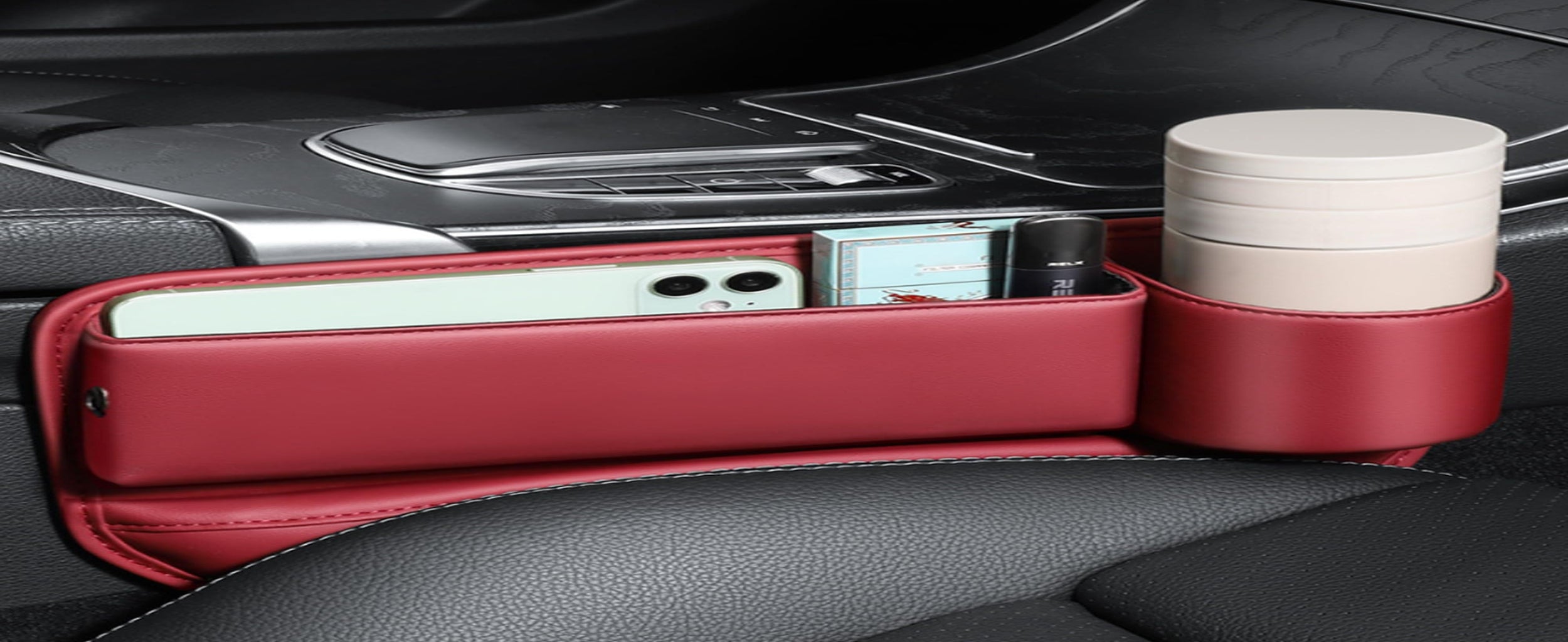 T3 LuxeGap Leather Car Seat Organizer