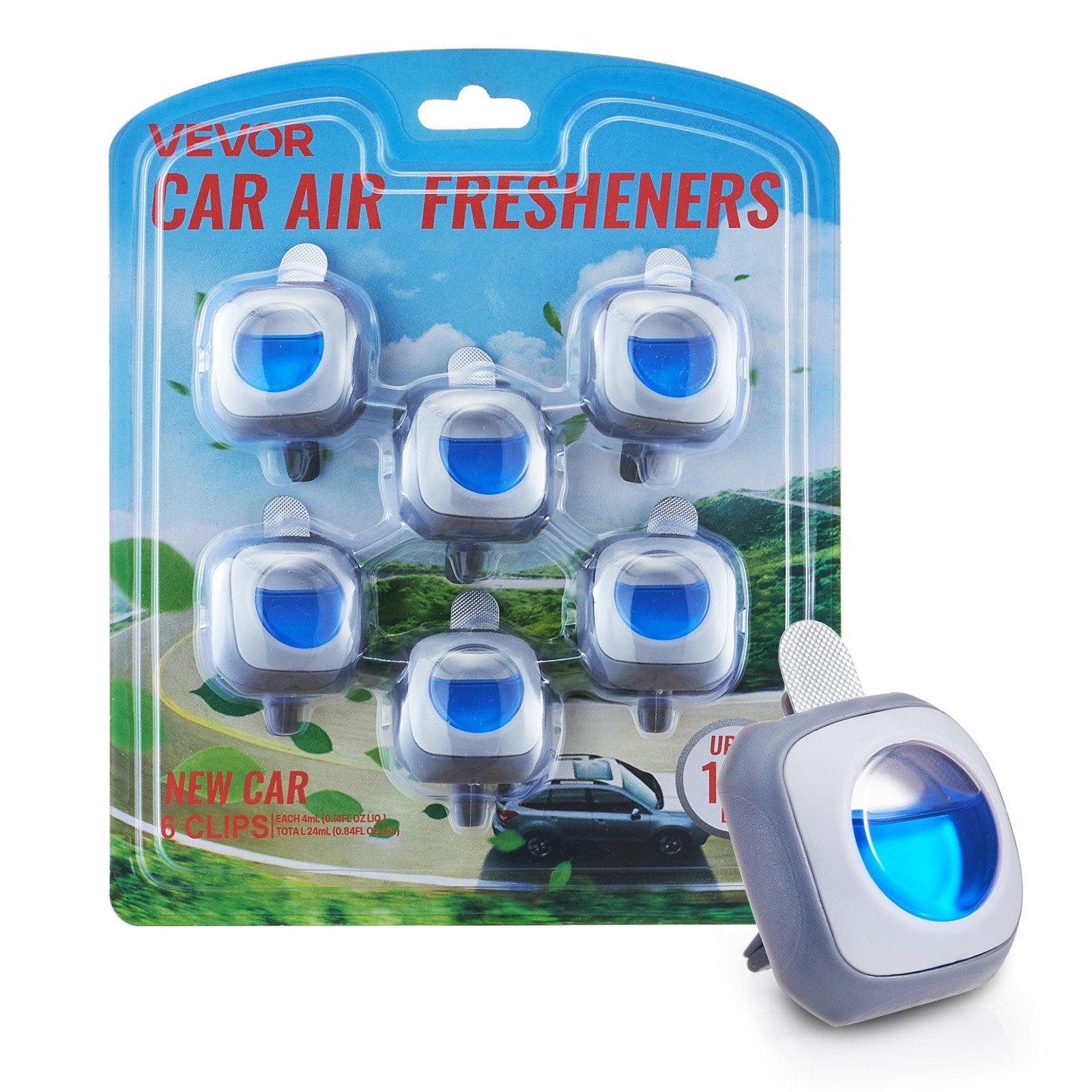 Vevor Car Air Freshener 6-Pack Vent Clip – New Car Scent (4ml Each)