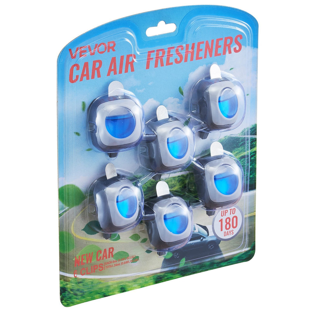 Vevor Car Air Freshener 6-Pack Vent Clip – New Car Scent (4ml Each)