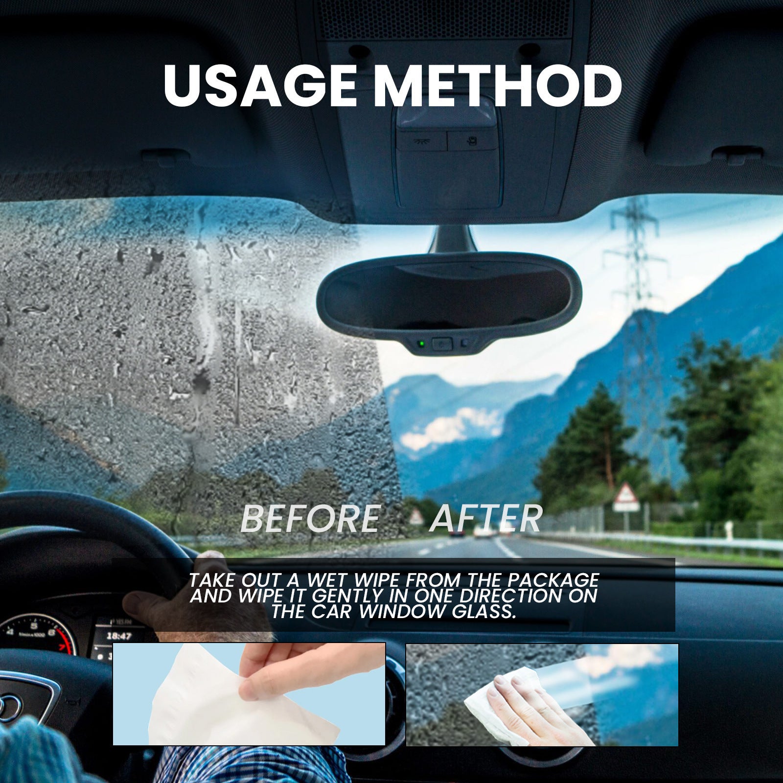 Car Anti-fog Rainproof Wipes