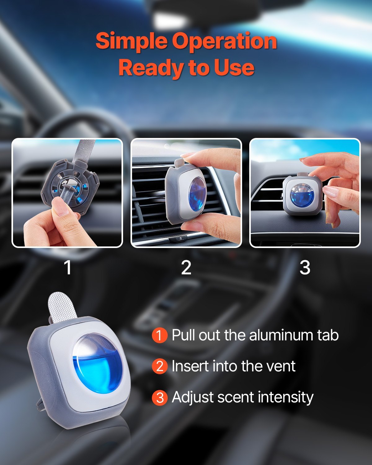 Vevor Car Air Freshener 6-Pack Vent Clip – New Car Scent (4ml Each)